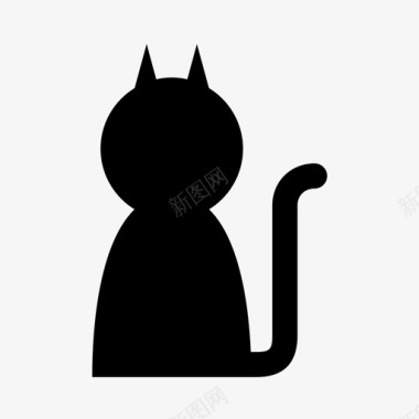 猫动物猫尾巴图标图标