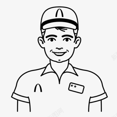 傲慢的服务员服务员工作制服图标图标