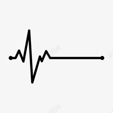 生命的心跳脉搏死亡扁平线图标图标