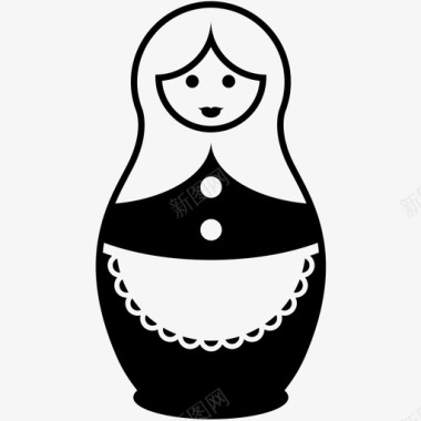 俄罗斯娃娃小雕像奶妈纪念品图标图标