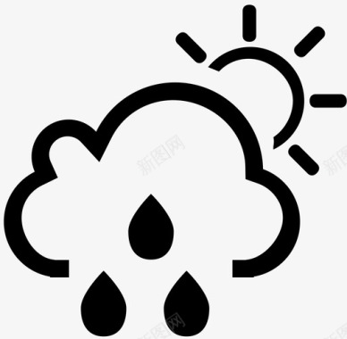 下雨动图白天下雨云天气预报图标图标