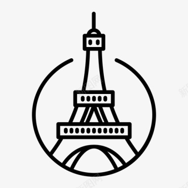 巴黎建筑欧洲图标图标
