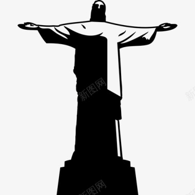 里约矢量经典地标救世主基督旅游雕像图标图标