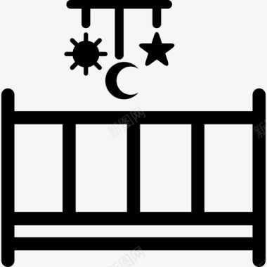 日月婴儿床带有悬挂形状的日月星移动玩具婴儿包1图标图标