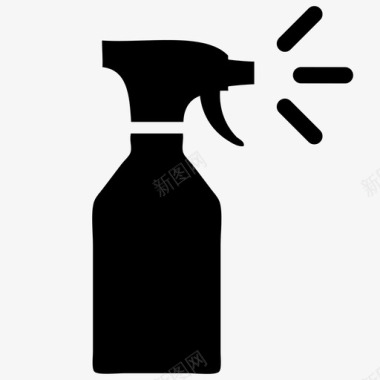 喷雾瓶化学品清洁剂厨房用品图标图标