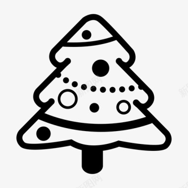松树圣诞树松树装饰品图标图标