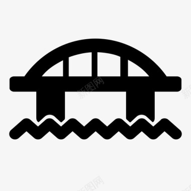 桥城市河流图标图标