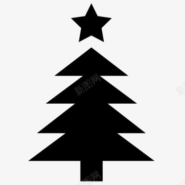 冷杉圣诞树装饰节日图标图标