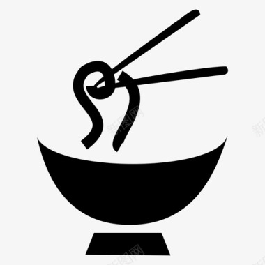 中国传统筷子面条碗中餐图标图标