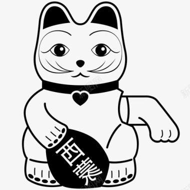 幸运猫中国财富图标图标