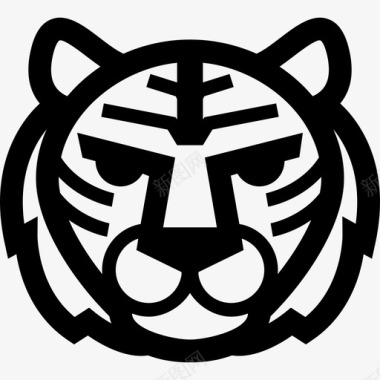老虎动物猫捕食者条纹图标图标