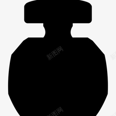 圆形香水瓶长方形盖子艺术时尚图标图标