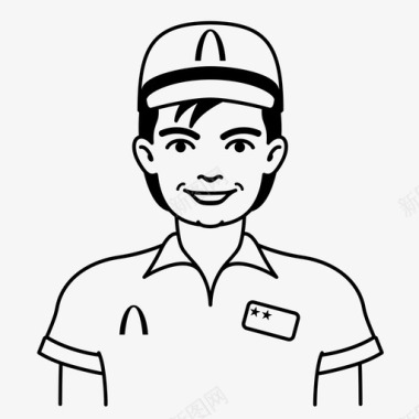 傲慢的服务员服务员雇员帽子图标图标
