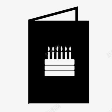 生日卡蛋糕蜡烛图标图标