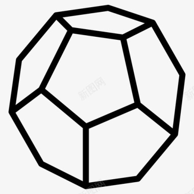 十二面体骰子几何学多面体形状图标图标