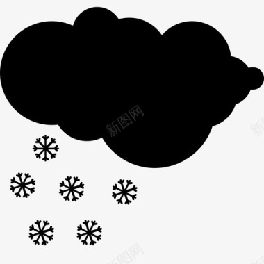 矢量冬天雪云预报图标图标