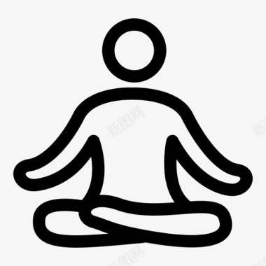 坐着冥想瑜伽坐着图标图标