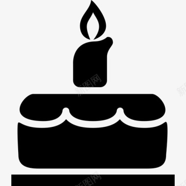 生日蛋糕生日蜡烛庆祝巧克力糖霜图标图标