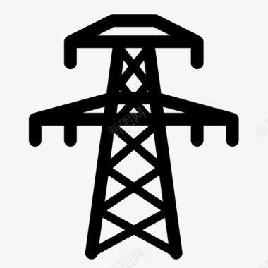 铁塔输电塔电力高压电力线路发电厂图标图标