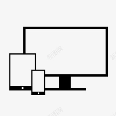 长城显示器响应式电话平板电脑图标图标