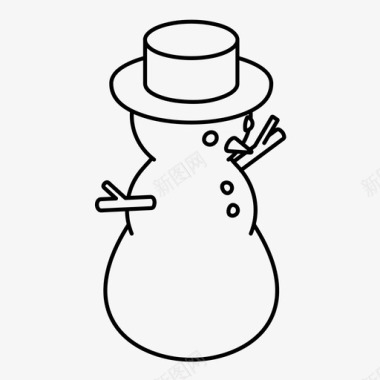 冬天的雪人雪人圣诞节可爱图标图标