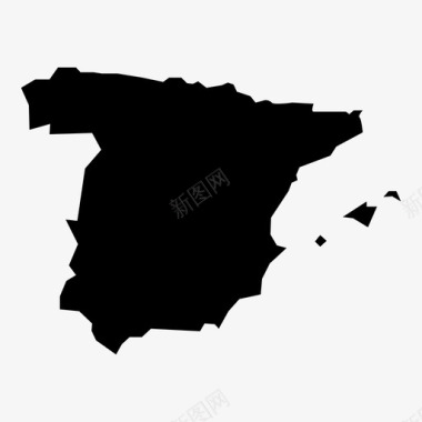 西班牙国家地理位置图标图标