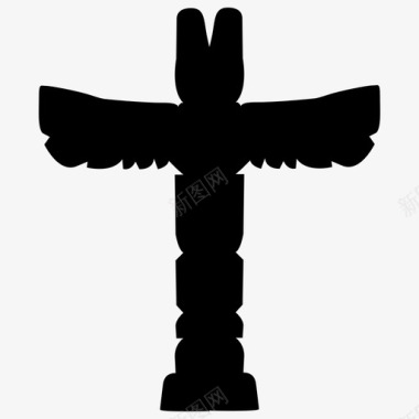 图腾柱十字架印第安人图标图标