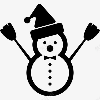 圣诞雪人彩带圣诞雪人戴着圣诞帽圣诞老人图标图标