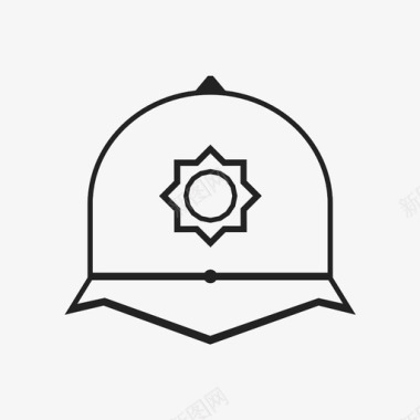 警察头盔徽章帽子图标图标