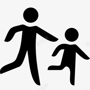 跑步孩子人类游戏图标图标