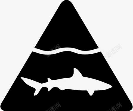 禁止吸烟矢量鲨鱼警告标志海洋图标图标