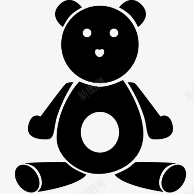 青年背包客泰迪熊婴儿童年图标图标