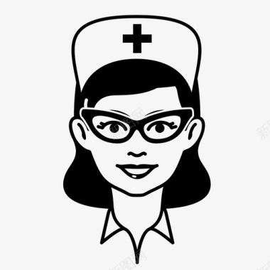 医生护士病人护士专业人员女士图标图标