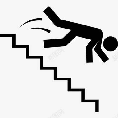 小心心坠落绊倒楼梯图标图标