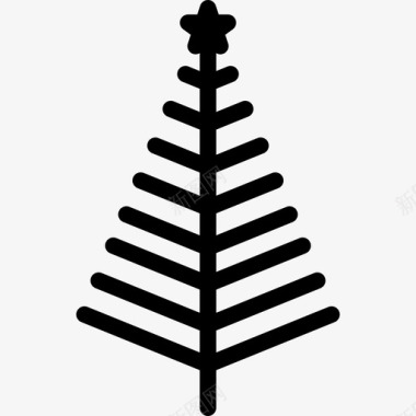 冬天冷圣诞树庆祝装饰图标图标