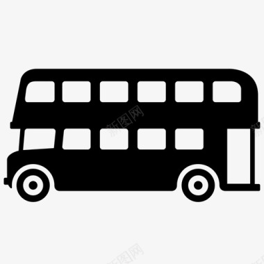 双层巴士伦敦交通运输车辆图标图标