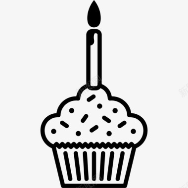 蜡烛纸杯蛋糕生日蜡烛图标图标