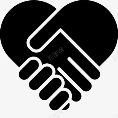 团结握手同情心图标图标