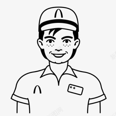 傲慢的服务员服务员制服人图标图标