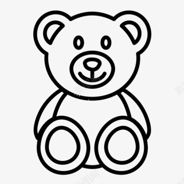 泰迪熊可爱毛绒玩具图标图标