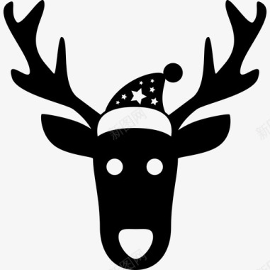 圣诞老人圣诞驯鹿前额动物圣诞老人图标图标