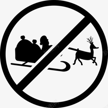 圣诞老人反圣诞圣诞老人驯鹿图标图标