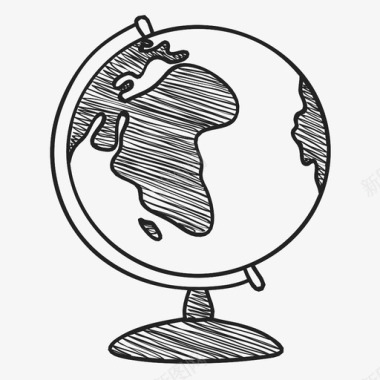地球仪样式草图图标图标