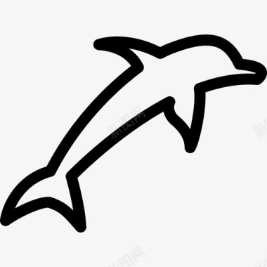 海豚头线图标图标