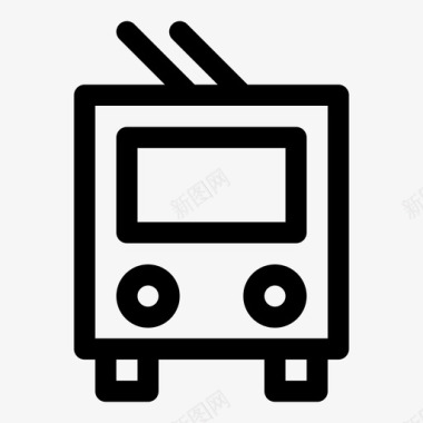 公共交通标识无轨电车旅行旅行者图标图标