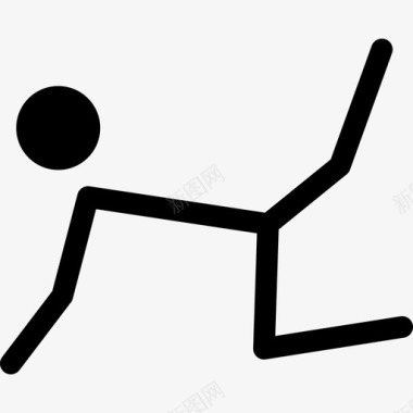 双手体操运动员双手单膝单腿向后抬起人图标图标