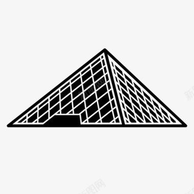 玻璃金字塔卢浮宫金字塔巴黎博物馆图标图标