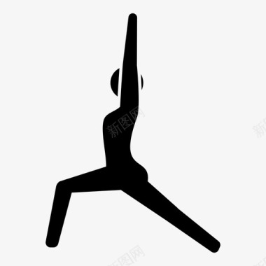 伸展瑜伽站立姿势瑜伽姿势图标图标