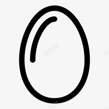 不规则形状线条鸡蛋带边框卷曲图标图标