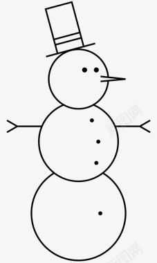 彩绘圣诞雪人雪人圣诞节霜冻图标图标